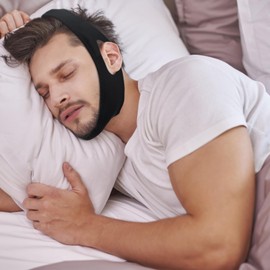 Chin Strap for Sleeping,Anti-Snoring Chin Straps,Anti Snoring Devices,Snore Stopper,Airflow Jaw Strap for Sleep Apnea,for Men Women Better Sleep,Skin Friendly