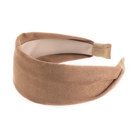 axy Wide headband with light flannel, beautiful women's headband, hair accessories, hair band, HR10A (beige)