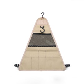 Camping Hanging Rack with Hooks Foldable Aluminum Alloy Portable Stand Shelf Garment Rack Small Size Triangle Shape