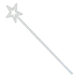 Bristol Novelty BA737 Star Wand White Glitter, Girls, One Size