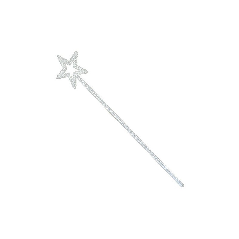 Bristol Novelty BA737 Star Wand White Glitter, Girls, One Size