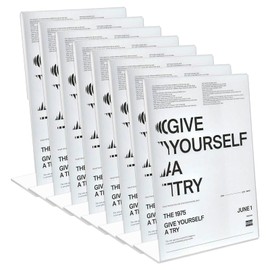Pack of 8 A5 Table Stands, Acrylic Stand, A5, Slanted Table Stand, A5 Stand, DIN A5 L Stand, Transparent Acrylic Table Stand for Cafés, Restaurants, Exhibitions, Offices, Promotions