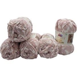5 x 100 g Himalaya Dolphin Baby Colours Knitting Wool, Baby Wool, Multicoloured, 500 g Knitting Yarn Super Bulky (White Salmon Yellow Blue 80417)