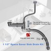 QruiLanTu Flexible 1 1/2" Pipe Kit for One Kitchen Sink