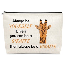 Sazuwu Inspirational Giraffe for Girls Makeup Bag Gifts for Giraffe Lovers Women Giraffe Themed Birthday Decorations Cosmetic Bag Animal Gift Birthday Christmas Graduation Friendship Present