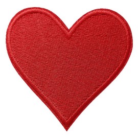 MISDONR 3pcs Red Heart Embroidered Iron on Patches for Clothing Jackets Backpacks 2.7x2.8 inch