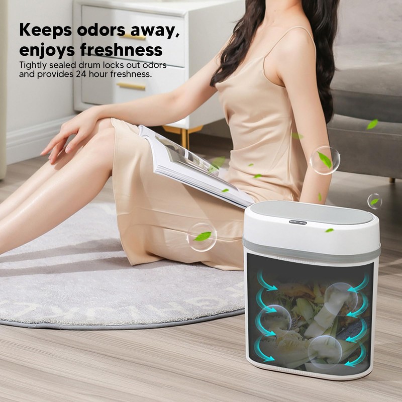 Leapiture 12L Trash Can, Car Sensor Trash Can, Hands-Free Trash