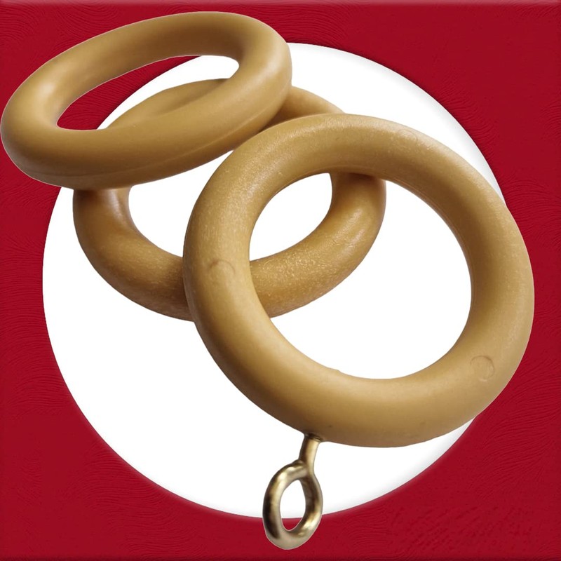 35mm x 54mm Beech Curtain Rings Effect Drapery Pole Rod