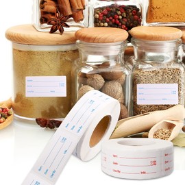 2 Rolls 1000 Pieces Removable Freezer Labels, 1 x 2 Inch Food Date Stickers Food Date Labels Refrigerator Food Labels for Food Containers, Easy to Write On