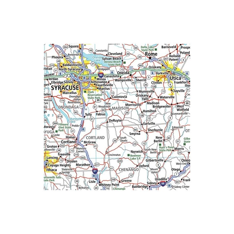 MapSherpa: New York State Wall Map - 24 x 31.5