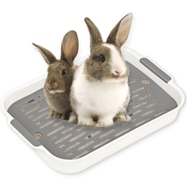 Tray, Rabbit Toilet, Rabbit Toilet, Cat Litter Tray, Small, Toilet Corner for Small Animals, Rabbits, Guinea Pigs (White, Grey, Small)