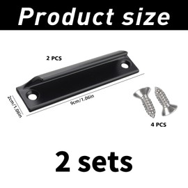 Pack of 2 Balcony Door Handles, Exterior Handle, Balcony Door Handle, Patio Door Handle, Aluminium Alloy Handle with Stainless Steel Screws, Sliding Door Handle for Furniture Fittings (V-Shape, Black)