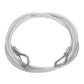 uxcell 3/16" (5mm) 6ft (1.8m) 304 Stainless Steel Cable Wire Rope with Looped Ends 7 x 19 Strands Core PVC Coated Aircraft Wire for Outdoors Marine Rigging Decking Railings
