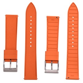 JWNSPA 20MM 22MM Fluoroelastomer/FKM Rubber Watch Bands for Men Women - Quick Release Replacement Waterproof Sport Straps (Orange, 22mm)