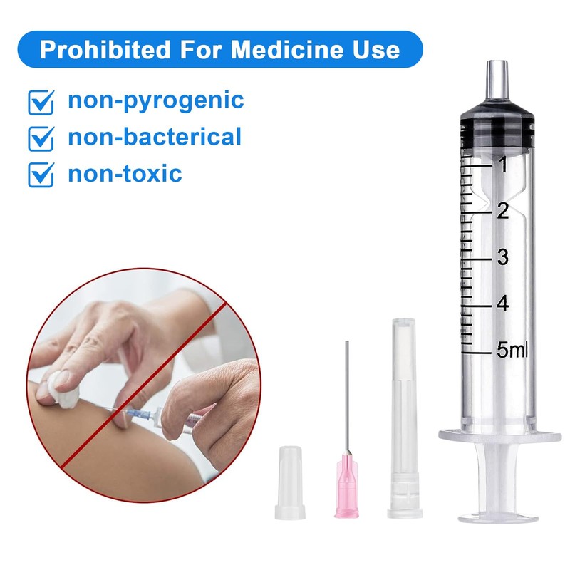 12pcs 5ml Syringe with Luer Plastic Syringe Cannula Syringe Set
