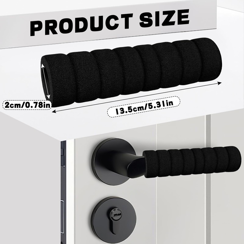 DIPZO Foam Door Handle Protectors, 2PCS Soft Anti-Collision Knob Covers,