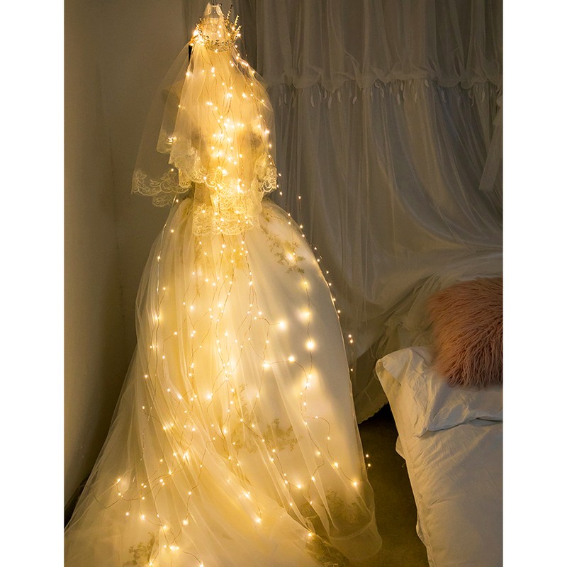 Waterfall String Lights Star Decorative Lights Twinkle Fairy Lights with