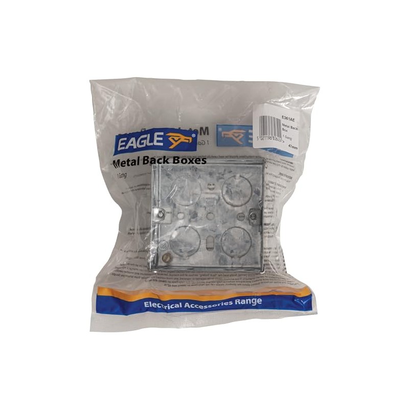 Eagle One Gang Zinc Metal Back Box 47mm