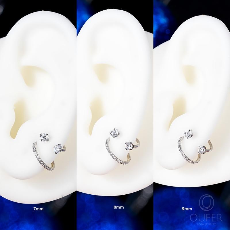 Oufer 18G/20G Horseshoe Internally Threaded & Threadless AAA+ Grade CZ