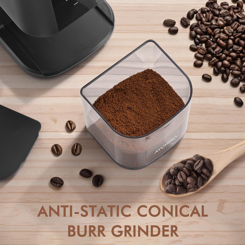 AYCHIRO Burr Coffee Grinder Electric, Adjustable Burr Mill with 30