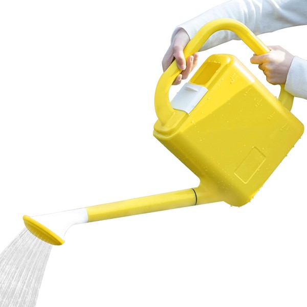 GARTOL Watering Can for Outdoor Plants 1 1/3 Gallon Garden Watering Cans, Plastic Watering Can for House Flower, with Removable Swiveling Large Long Spout, Sprinkler Head (Yellow)