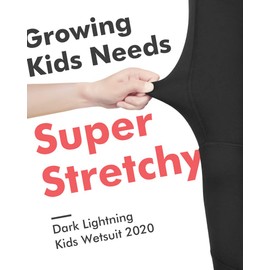 Dark Lightning 3/2mm Kids Wetsuit for Boys and Girls, Neoprene Thermal Swimsuit, Toddler/Junior/Youth One Piece Wet Suits for Scuba Diving,Blue/Size 10