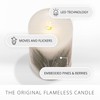 Luminara Flameless LED Candle Pine Berries Pinecone Embedded Real Wax