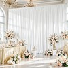 White Satin Backdrop Curtains 2 Panels - Glitter Photo Drapes