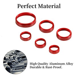 BORUIEN for Ford Bronco 2021-2023 Accessories Air Conditioner Headlight Switch Knob 4WD Wheel Drive Trailer Gear Switch Knob Cover 6pcs Aluminum Alloy Red (Don't fit for Sport)