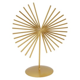 Decoración de Mesa Geométrica de Metal, Escultura Floral Abstracta Dorada, Decoraciones de Arte de Mesa Decorativas Geométricas de Metal Moderno para Sala de Estar, Dormitorio,