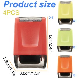 WJccsee 4Pcs Wide Roller Stamp, Identity Theft Stamp Identity Guard Roller Stamp Security Stamp for Privacy Protection Address Covering ID Blackout Data Anti Theft(6.1x3.8 CM)