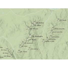 Best Maps Ever New Hampshire 4000 Footers Map 18x24 Poster (Sage)