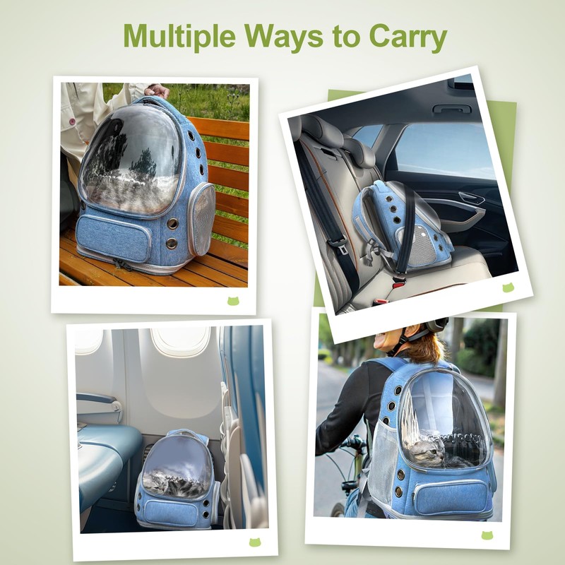 Cawypety Expandable Cat Backpack,Cat Bubble Backpack Carrier for Carrying Cats,