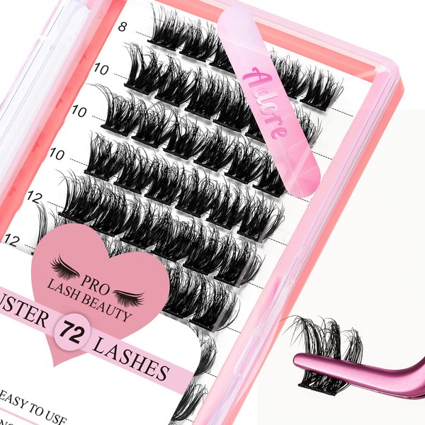Lash Clusters, PRO, 72 Pcs Individual Cluster Lashes 3D Effect