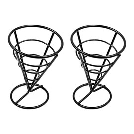 2Pcs ZONADAH Cone Snack Holder Metal Wire Baske Durable Snack Fried Chicken Display Rack Wire Stands for Kitchen Restaurant Party Supplies