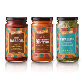 Ya Oaxaca - Marinade & Escabeche Variety Pack - Includes 1 jar ea Barbacoa, Honey Orange Chintestle, & Escabeche - Great Marinade for Chicken, Pork, Steak, or Veggies - Gluten Free - 12oz (Pack of 3)