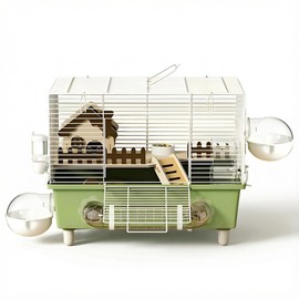 NANABIMIC 18.5" Bite-Proof Metal Hamster Cage, Fully Equipped, Easy Clean