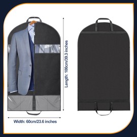 AiQInu Garment Bag Suit, Pack of 3, 100 x 60 cm, High-Quality Long Garment Cover, Anti-Dust Garment Protective Cover, Garment Bags with Zip for Suit, Evening Dresses and Coats