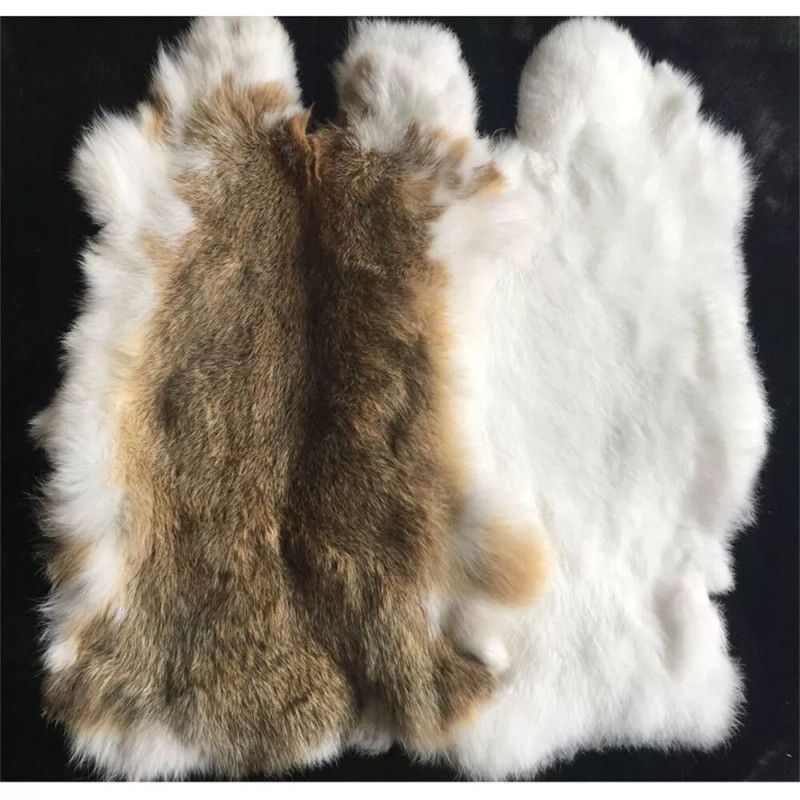 Unbranded 5PCS Natural Rabbit Skin Pelt Fur Hides Leather Tanned