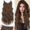Extension de Cabello Ondulado con Clip 45 cm Marrón Claro