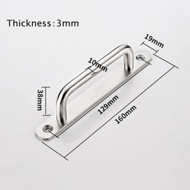 Chinflly 2 PCS Pull Push Door Handle,Metal Commercial Door Handle Door Pulls,Stainless Steel Heavy Duty Barn Door Pulls with Mounting Screws (Silver,160x19mm/6.3x0.75inch)