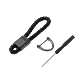 Partuto 1 Set Universal Car Keychain - Car Home Women Men Key Chain with Ring Durable - PU Leather Zinc Alloy Black