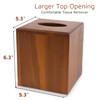 KOLWOVEN Acacia Wood Square Tissue Box Holder - Farmhouse Style,