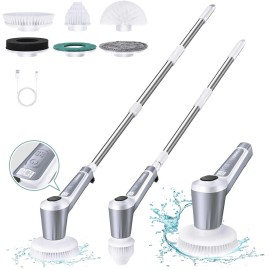 LOVEWE Electric Spin Scrubber, 4500mAh Cordless Cleaning Brush with Spray Funct
