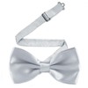 Medsuo Adjustable Bowtie, Men BowtiePre-Tied Bow Tie for Parties (Silver)