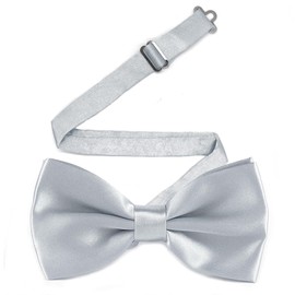 Medsuo Adjustable Bowtie, Men BowtiePre-Tied Bow Tie for Parties (Silver)