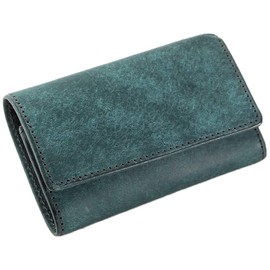 HIS-FACTORY Key Case & Wallet Card Case, Coin Purse, Men's, Trifold Wallet, 4 Hooks, Bill Compartment, Ocean, white