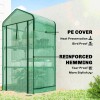 Portable Mini Greenhouse with Screen Roof and Roll-Up Zipper Door