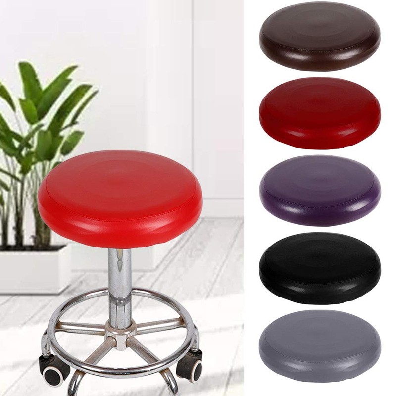 MOVKZACV Stool Covers Round, Water Proof PU Leather Bar Stool