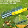 Thatch Rake, 15-Inch Steel Lawn Dethatcher Rake with Handle, Heavy